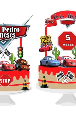 Arquivo Silhouette Topo Bolo Mesversário Carros 2 Arquivos