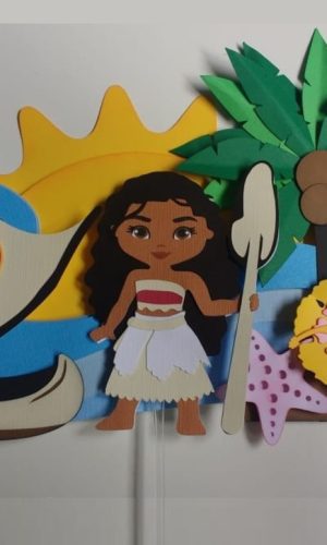 Arquivo Silhouette Topo de Bolo Camadas Moana