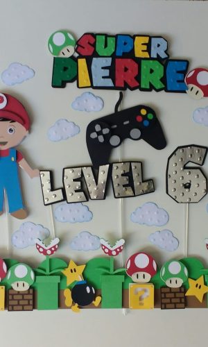 Arquivo Silhouette Topo de Bolo Camadas Super Mario