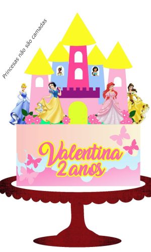 Arquivo Silhouette Topo de Bolo Castelo Princesas