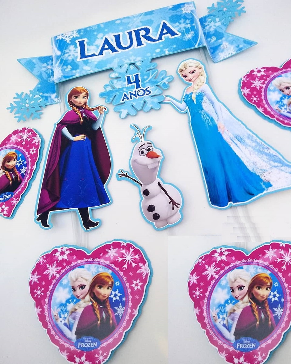 Arquivo Silhouette Topo De Bolo Frozen Anna E Elsa