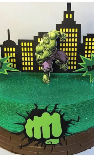 Arquivo Silhouette Topo De Bolo Heroi Hulk 01 Studio