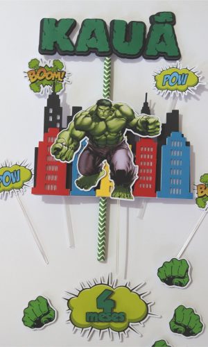 Arquivo Silhouette Topo de Bolo Heroi Hulk 02 Studio