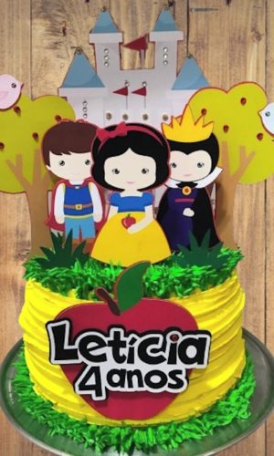 Arquivo Silhouette Topo de Bolo Princesa Branca de Neve Cute