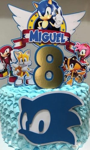 Arquivo Silhouette Topo de Bolo Sonic Video Game