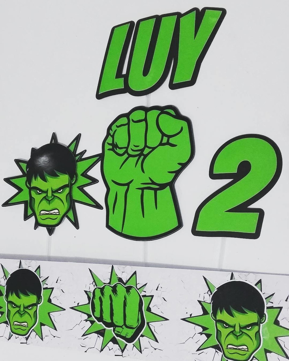 Arquivo Silhouette Topo de Bolo Super Herói Incrível Hulk