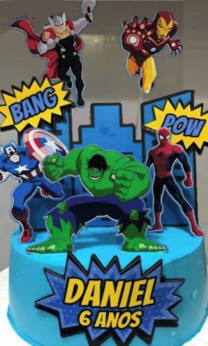 Arquivo Silhouette Topo de Bolo Super Heróis Vingadores