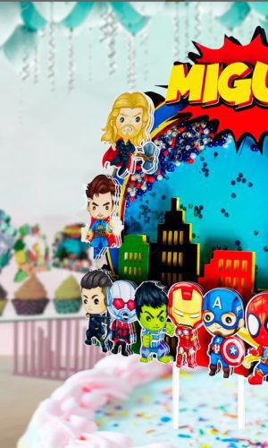 Arquivo Silhouette Topo de Bolo Super Heróis Vingadores