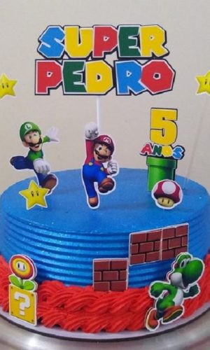 Arquivo Silhouette Topo de Bolo Super Mario 01 Studio