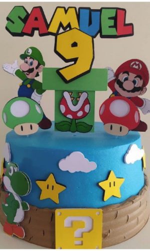 Arquivo Silhouette Topo de Bolo Super Mario 02 Studio