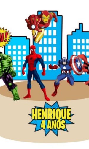 Arquivo Silhouette Topo de Bolo Vingadores Herois