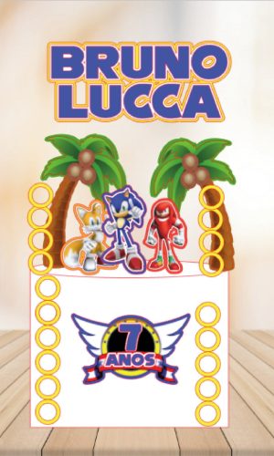 Arquivo Silhouette - Topper de Bolo Sonic
