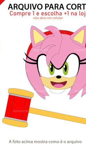 Arquivo Topo de Bolo Amy Sonic +1 Arquivo da Loja