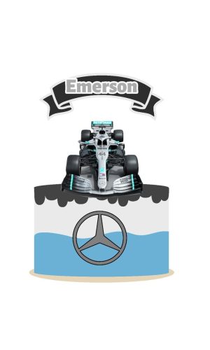 Arquivo topo de bolo carrinho de corrida mercedes