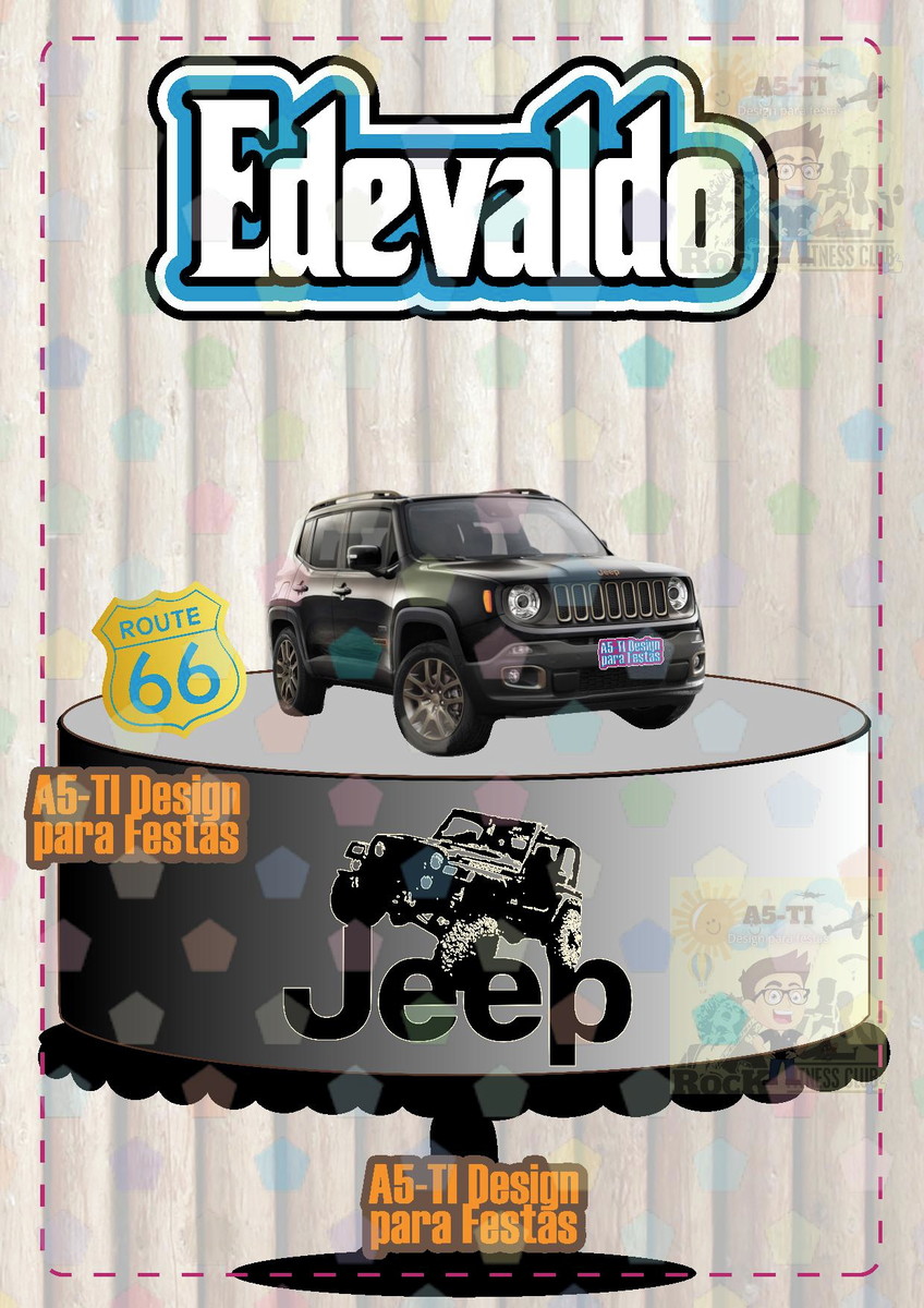 Arquivo Topo de bolo Carro Jeep REF: 492 - Imagem 2
