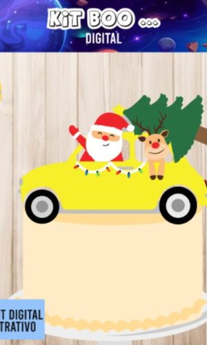 Arquivo Topo de Bolo - Carro Papai Noel