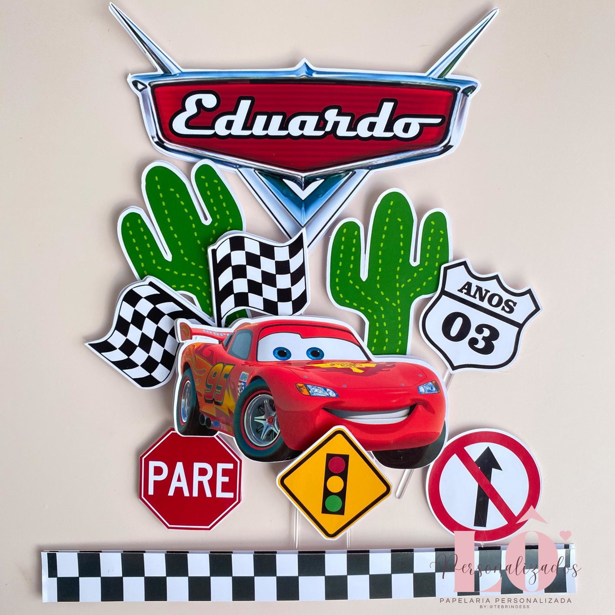 Arquivo Topo de Bolo Carros Disney - Imagem 2