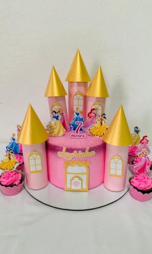 Arquivo topo de bolo - castelo 3D princesas