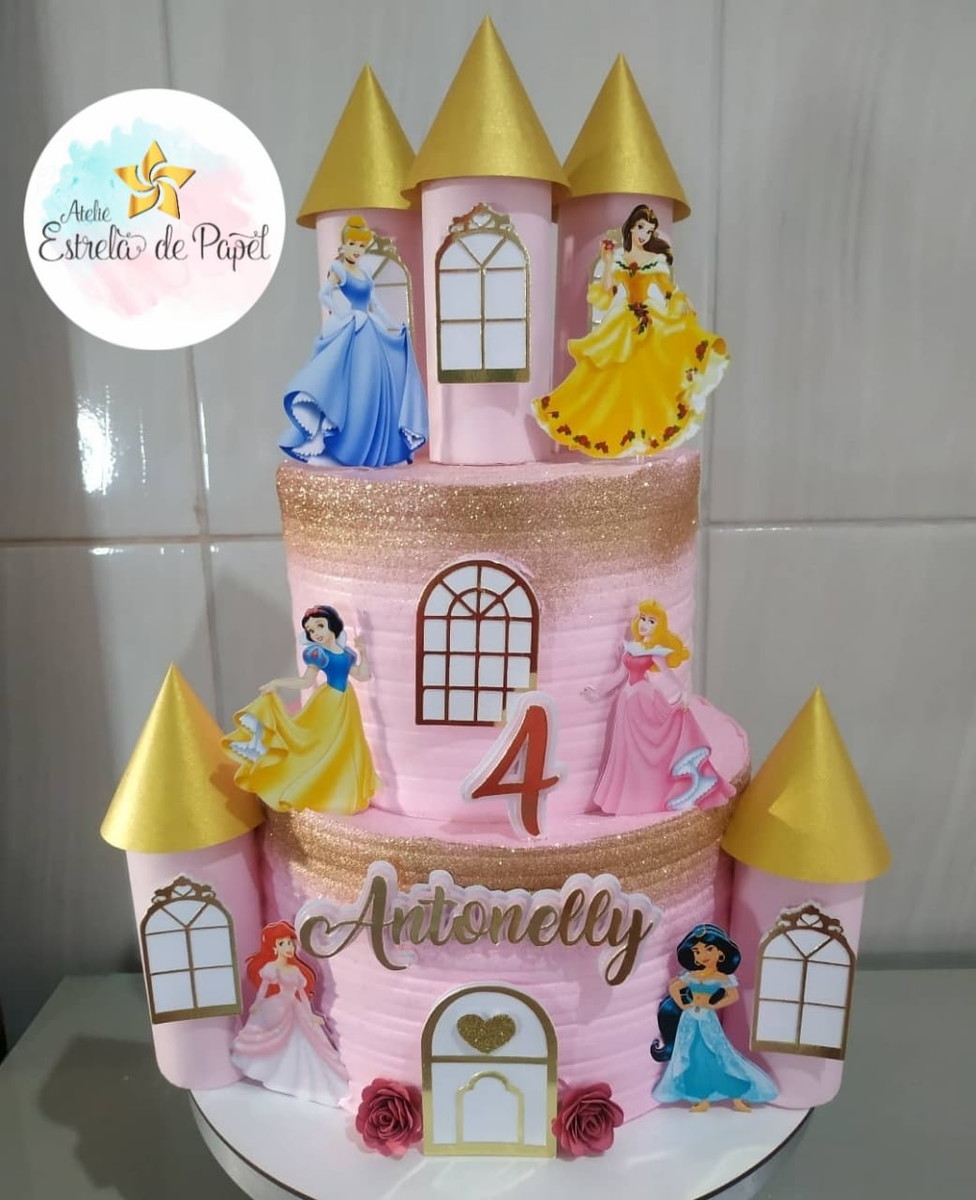 Arquivo topo de bolo Castelo Princesas - Imagem 2