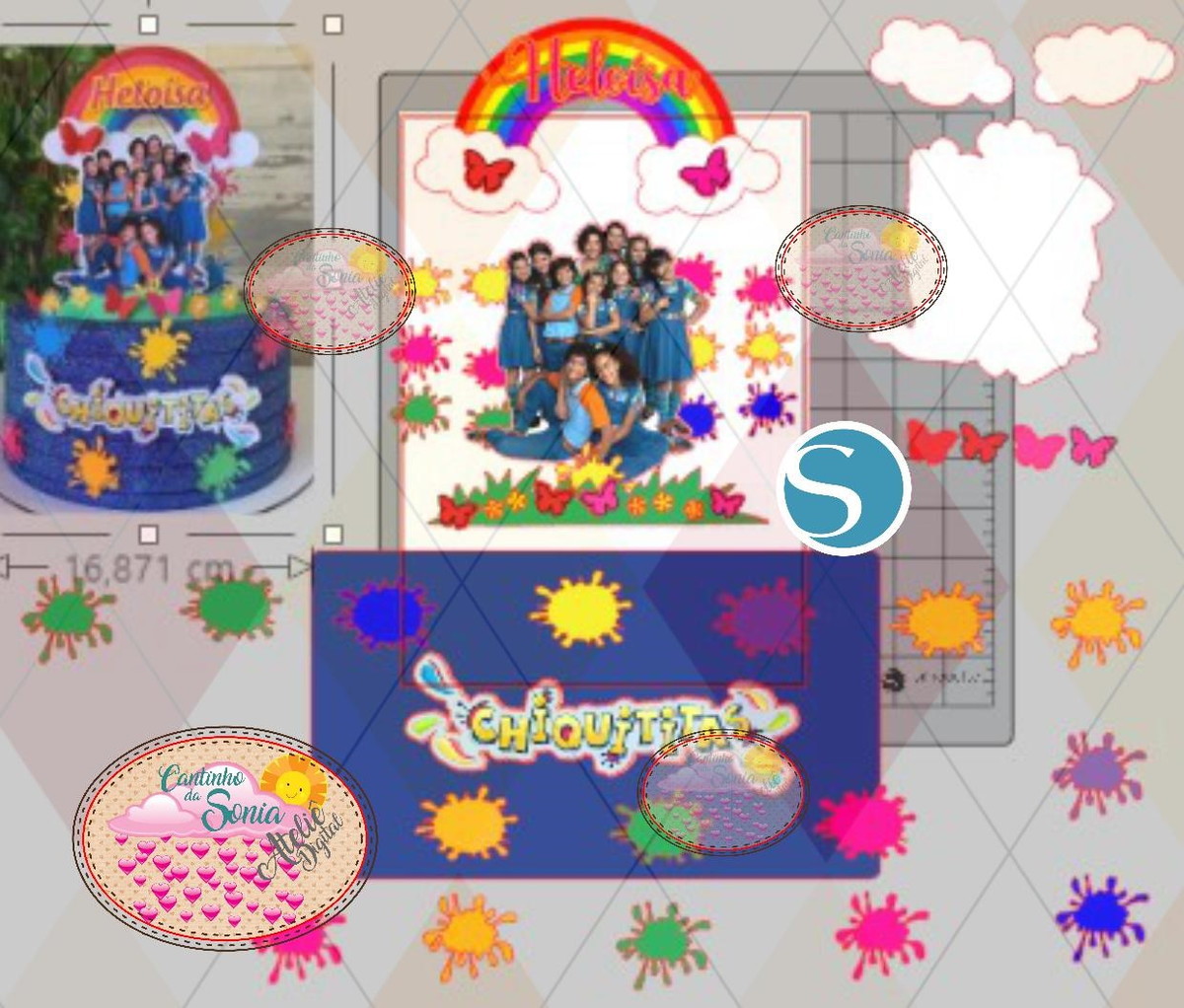 Arquivo Topo de Bolo CHIQUITITAS PERSONALIZADO - 1246 STUDIO