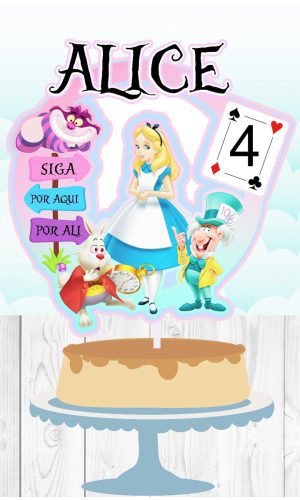 Arquivo Topo de Bolo Circular Alice #ab