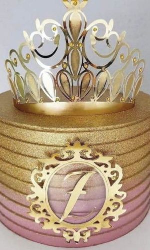 Arquivo Topo De Bolo Coroa 3d Princesa Realeza