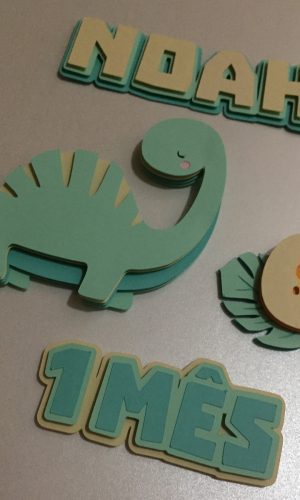 Arquivo topo de bolo dinossauro cute