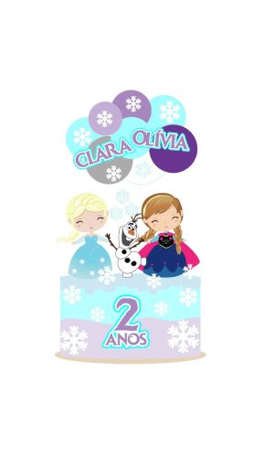 Arquivo topo de bolo frozen cute