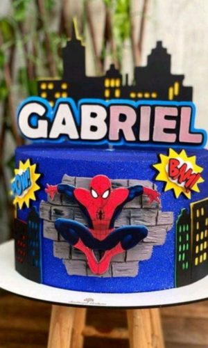 Arquivo Topo de Bolo Homem Aranha Camadas #11043 Studio