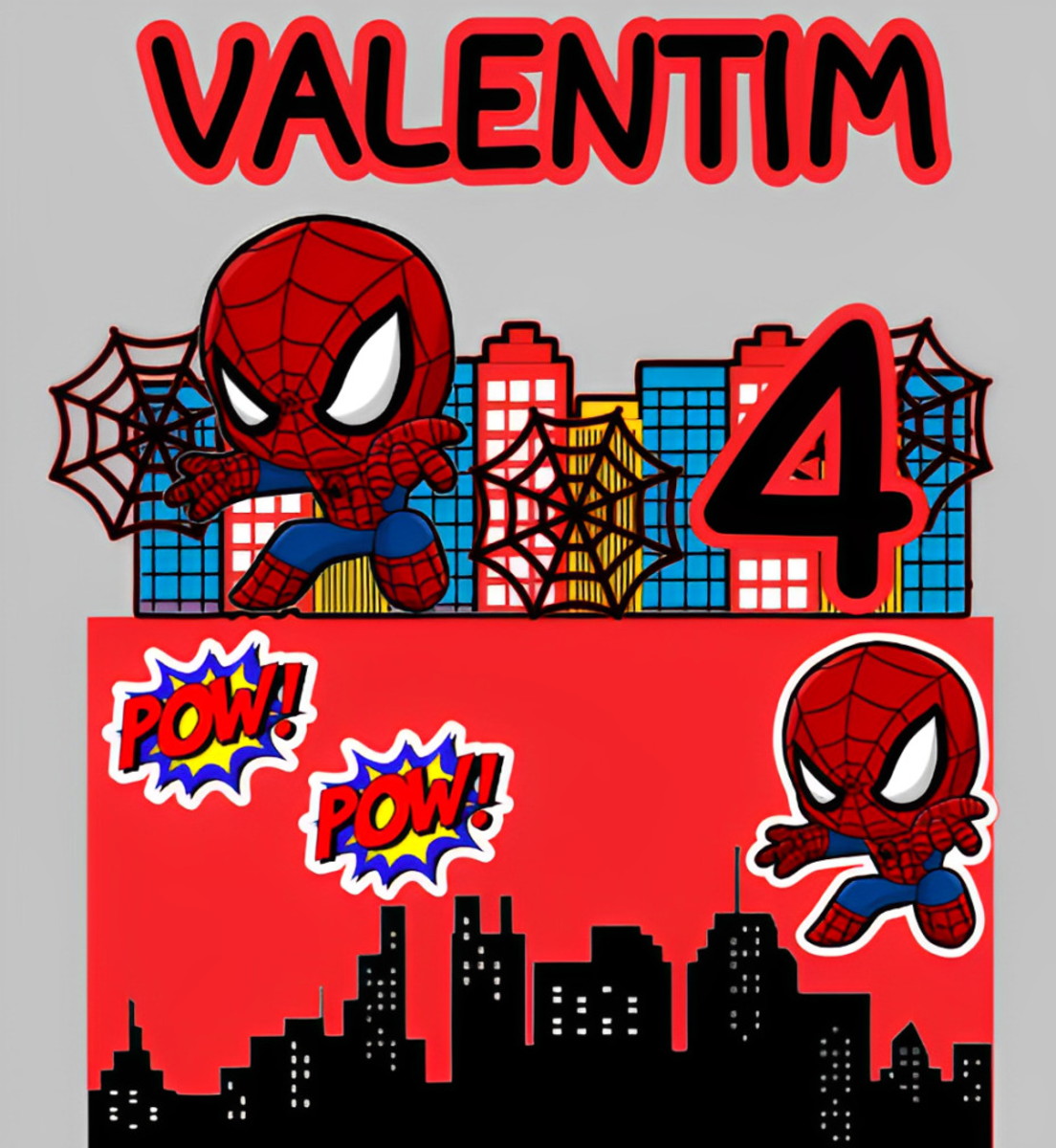 Arquivo Topo de Bolo Homem-aranha (combo 2 Arquivos) - Imagem 2
