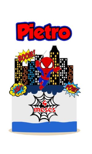 Arquivo topo de bolo homem aranha cute