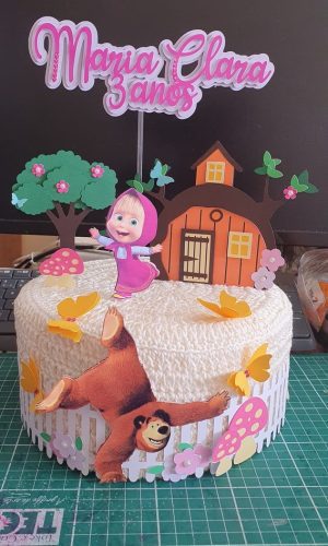 Arquivo topo de bolo Masha e o Urso