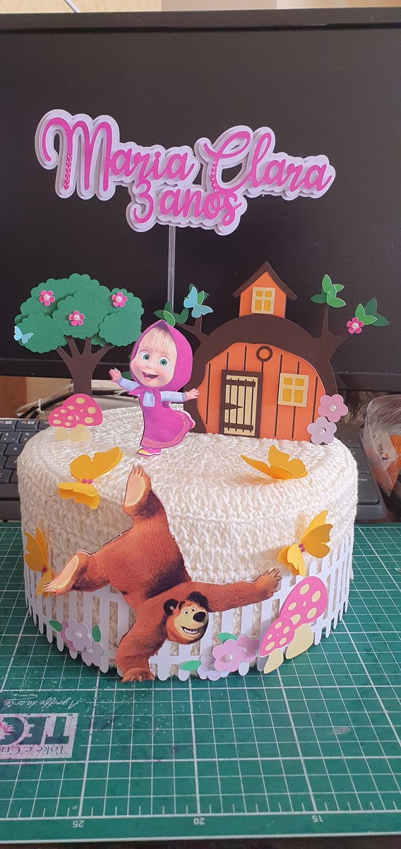 Arquivo topo de bolo Masha e o Urso