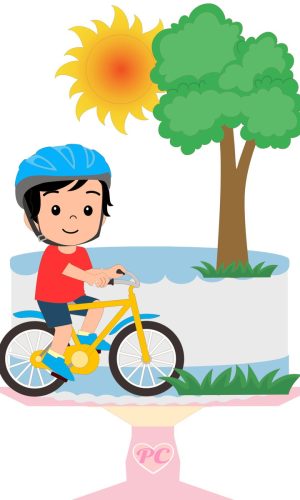 Arquivo Topo de Bolo - Menino bicicleta