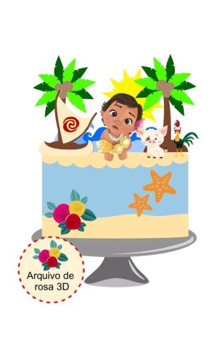 Arquivo topo de bolo Moana baby