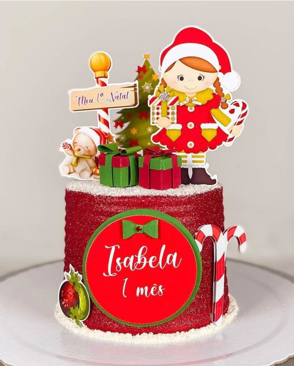 Arquivo Topo de Bolo Natal menina