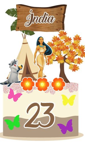 Arquivo topo de bolo pocahontas