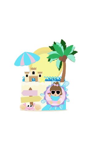 Arquivo Topo de Bolo Praia Bebê Menina