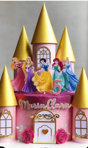 Arquivo topo de bolo princesas disney castelo