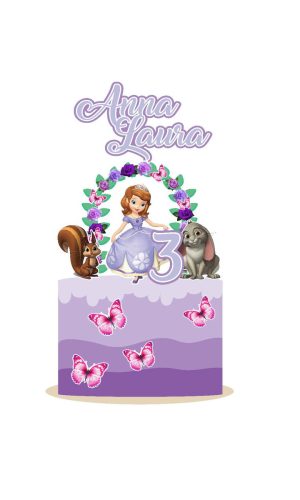 Arquivo topo de bolo princesinha sofia 1 roseta 3d