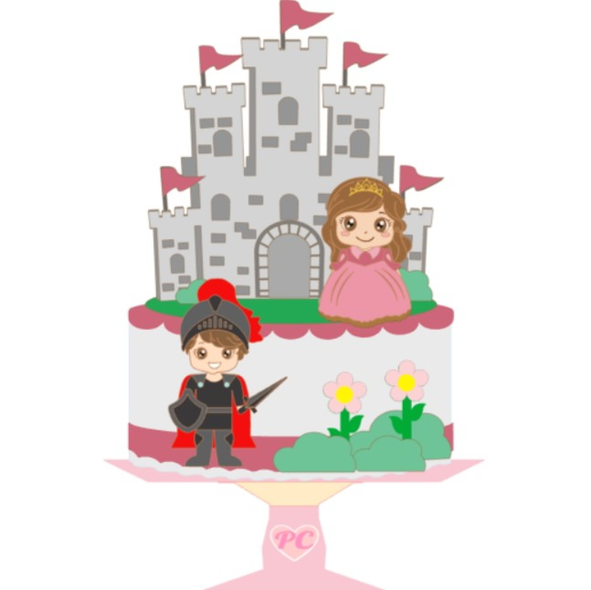 Arquivo Topo De Bolo - Príncipe E Princesa Cute