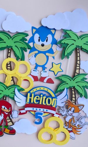 Arquivo Topo de Bolo Sonic 3d
