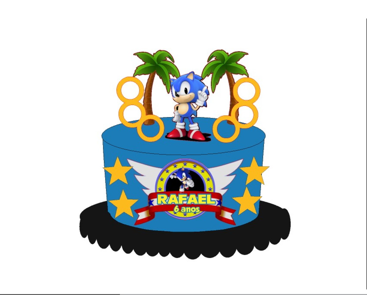 Arquivo Topo de Bolo Sonic