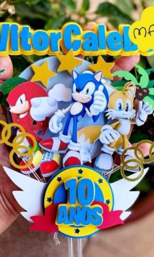 Arquivo topo de bolo Sonic