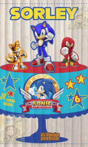 Arquivo TOPO de bolo Sonic Ref: 366