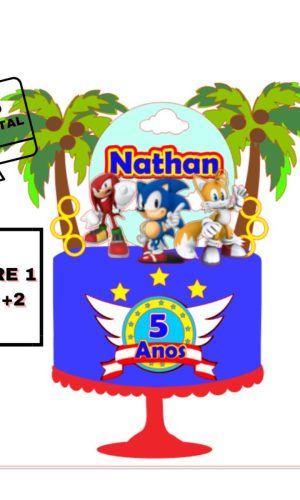 Arquivo Topo de Bolo Sonic