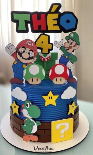 Arquivo Topo de Bolo Super Mario + 4 Arquivos a Sua Escolha