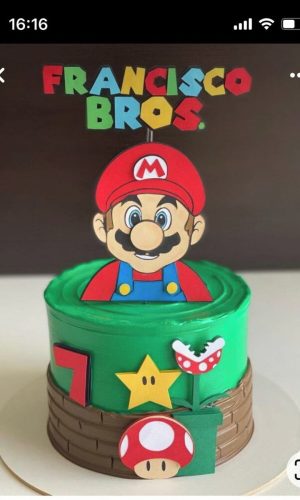 Arquivo Topo de Bolo Super Mario + 4 Arquivos a Sua Escolha