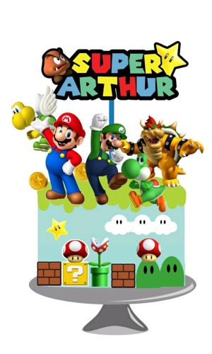 Arquivo topo de bolo Super Mario