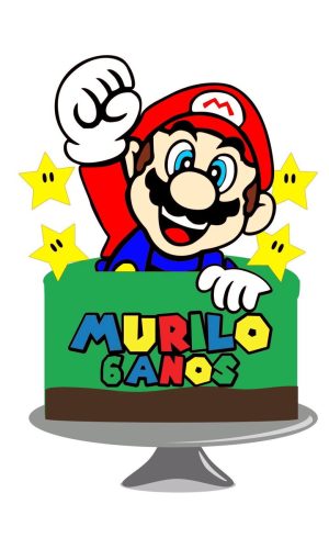 Arquivo topo de bolo Super Mario camadas